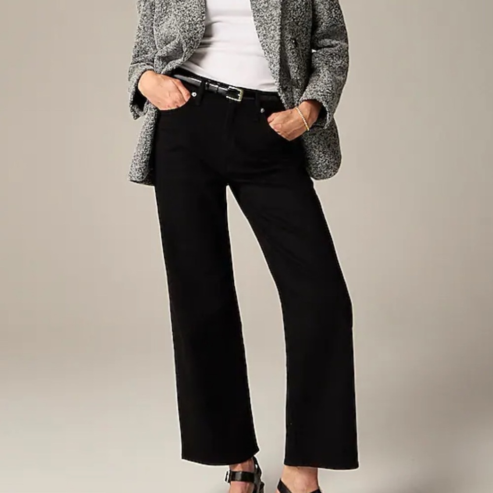 JCrew Womens Slim Wide Leg Jean - black - 27